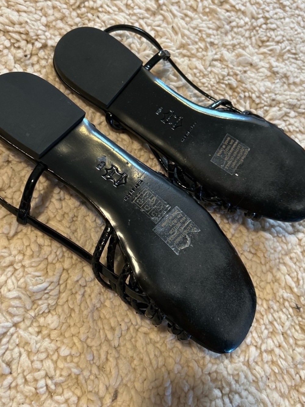 Tory Burch Black Braided Strap Leather Sandals - Picture 2 of 3